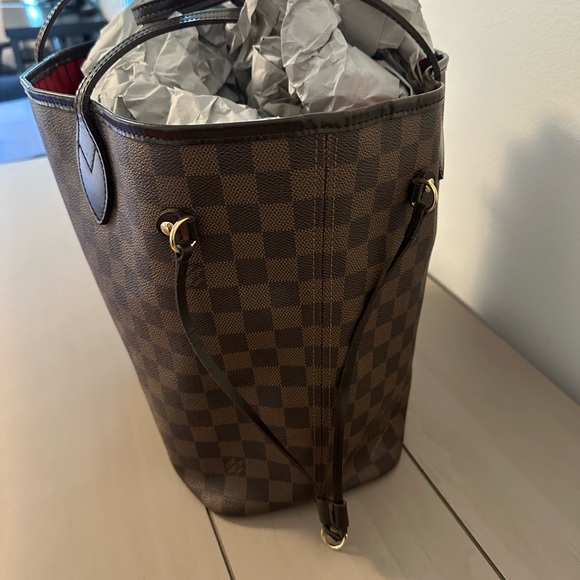 Designer Brown Checkered Tote Bag - Picture 3 of 16